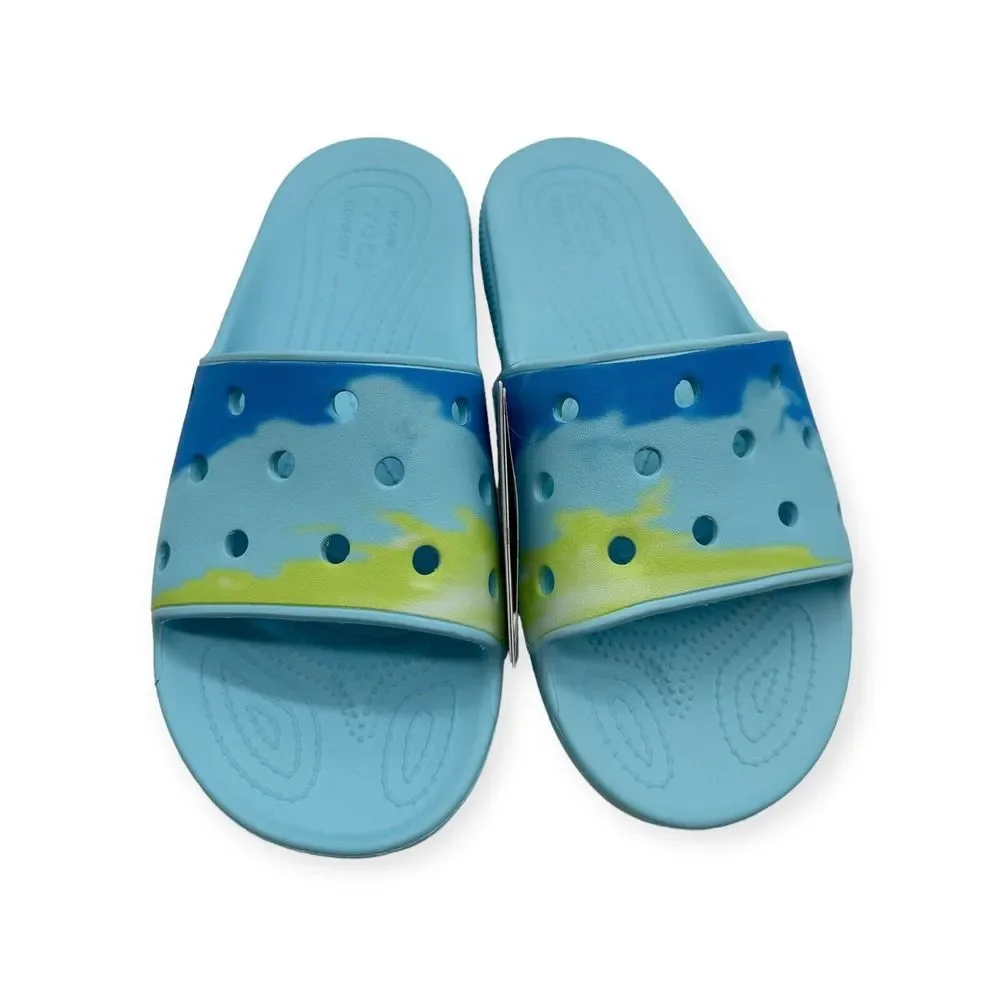 Crocs Ombre Slides Sandals Slipper Artic Blue Green Unisex Men's‎ Size 12 NWT